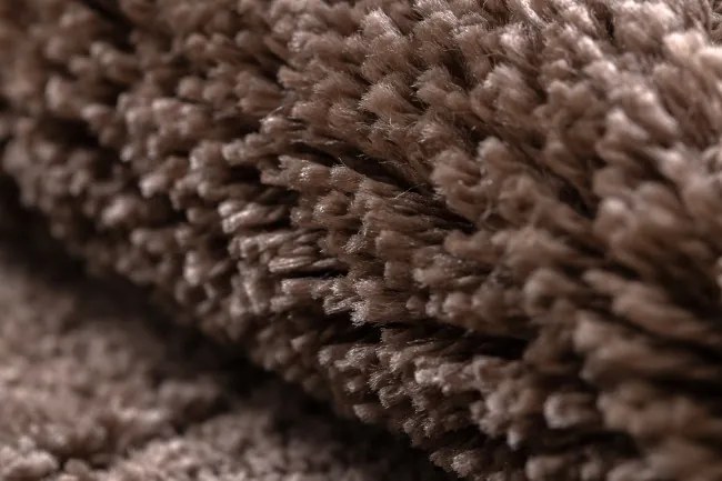 Kúpeľňový koberček SUPREME WAVES vlny, hnedý kruh