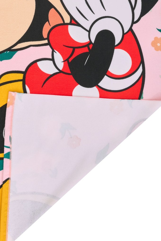 Detská rýchloschnúca osuška s bordúrou MINNIE 70x140 cm ružová