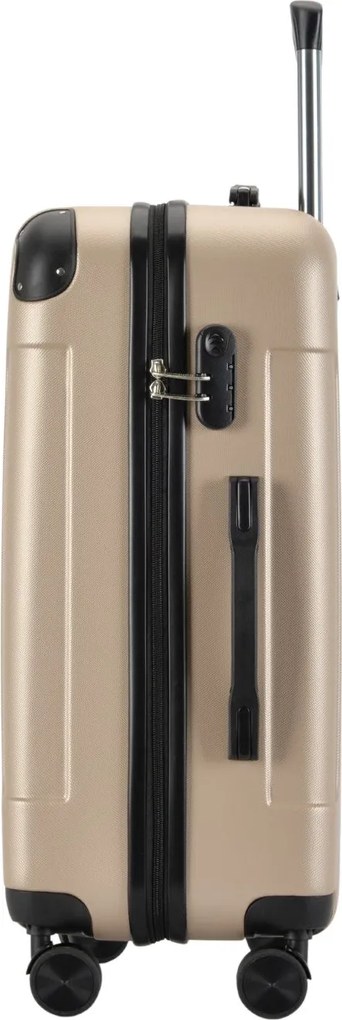 Stredný kufor so 4 kolieskami 65x44,5x27 cm, veľkosť M, šampanská farba