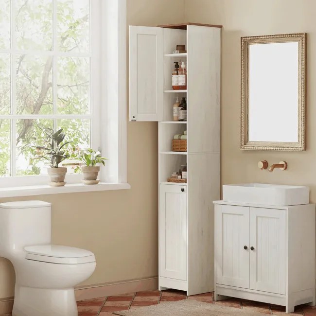 Kúpeľňová skrinka biela AUK-E1166 WT
