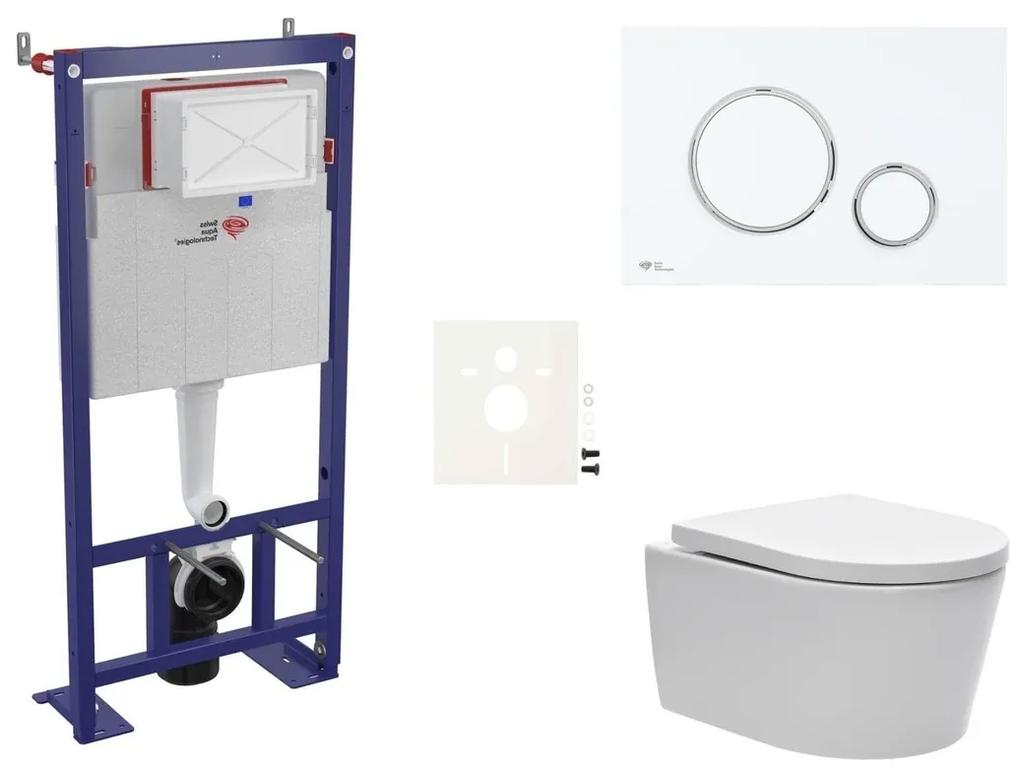 Cenovo zvýhodnený závesný WC set SAT do ľahkých stien / predstenová montáž + WC SAT Brevis SIKOSSBR76