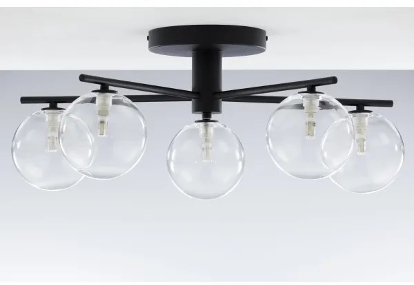 Jupiter 2046 - Prisadený luster PRATO 5xG9/10W/230V čierna/číra