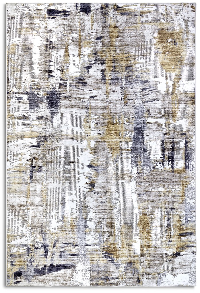 ELLE Decoration, Kusový koberec Imagination New 106037 Anthracite/Gold z kolekcie Elle, 160x230, šedá, obývacia izba