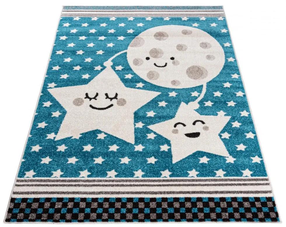 Detský kusový koberec Tri kamaráti modrý 133x190cm