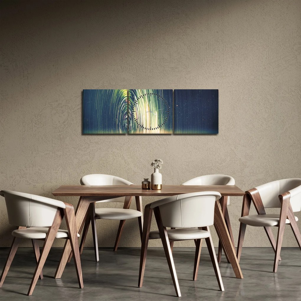 Obraz - Stred vesmíru (s hodinami) (90x30 cm)