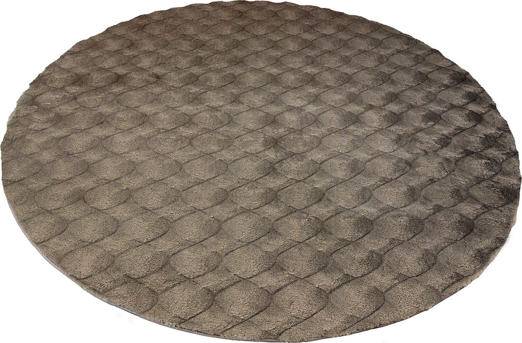 Obsession, Kusový koberec Diamond Cut 800 Grey kruh, 120x120 (priemer) kruh, šedá, obývacia izba