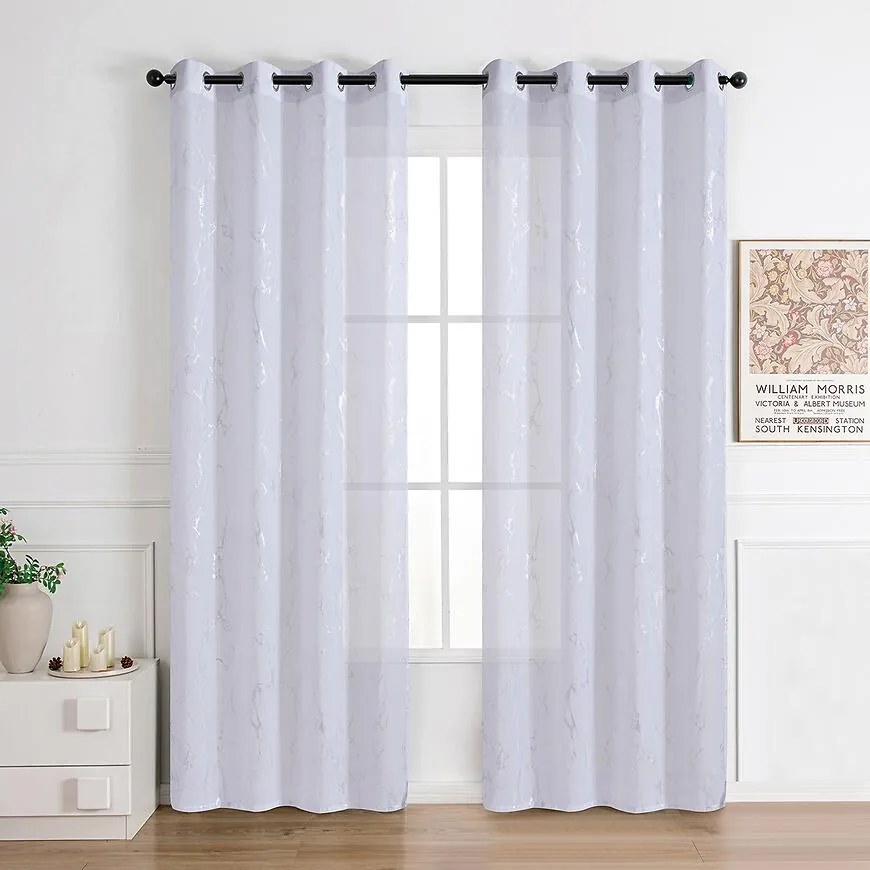 Záclona na krúžkoch Lena silver RP499 140x245 cm