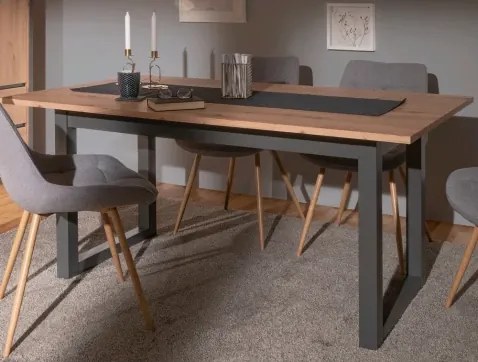Rozkladací jedálenský stôl Denver 160x90 cm, dub artisan/antracit%