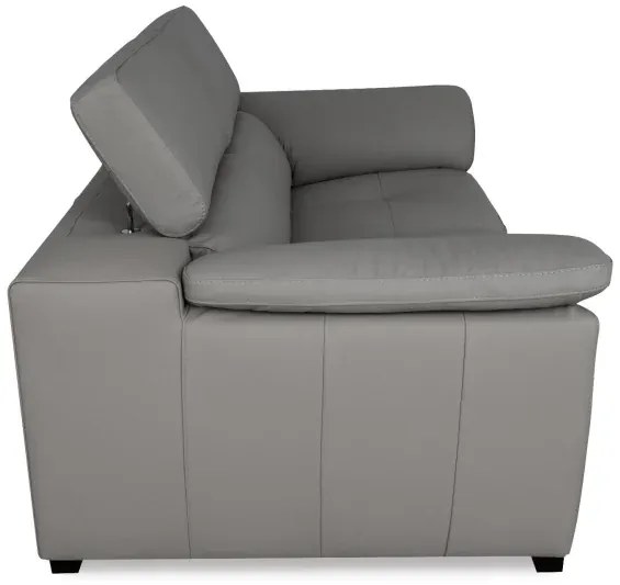 Moderná kožená pohovka LOREN II (3P), sivá (madras - 128 grey)
