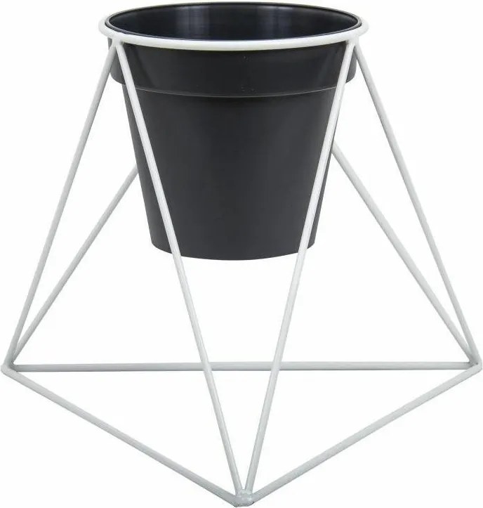 STOJAN NA KVETINÁČ TRIANGLE 40X45X24 CM BIELA
