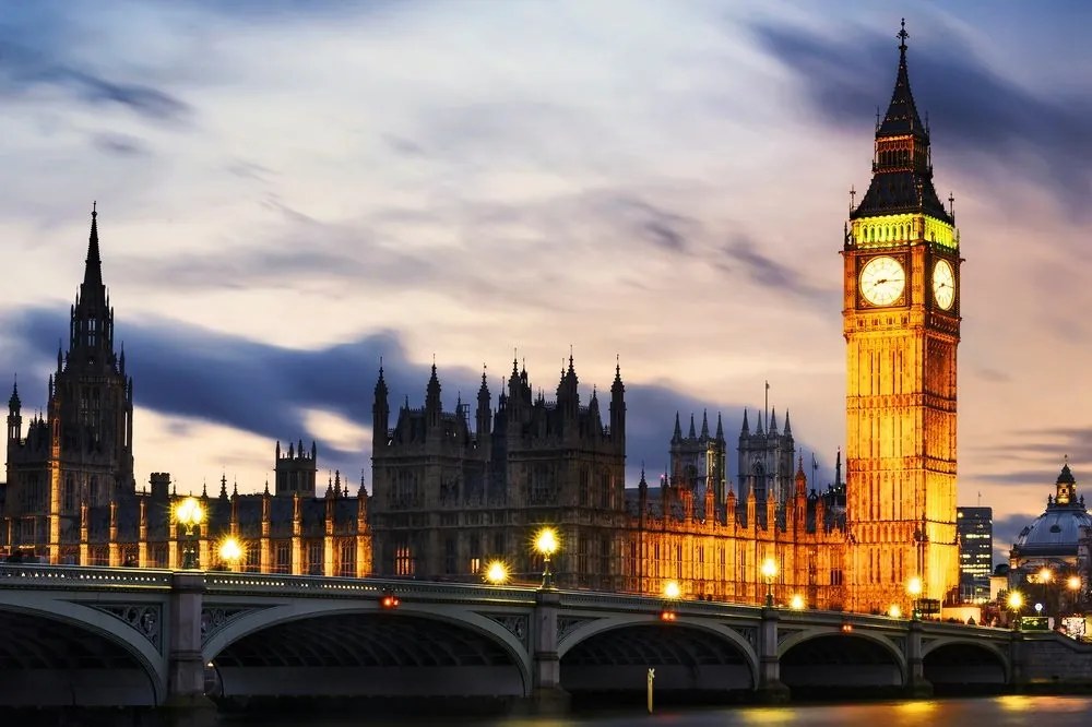 Samolepiaca fototapeta nočný Big Ben v Londýne - 225x150