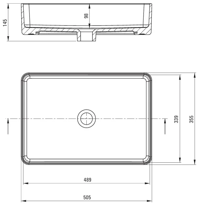 Deante Deante, umývadlo na dosku 505x355x145mm, biela lesklá, DEA-CGS_6U5S
