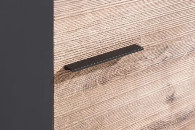 Obývacia stena Boston, čierna/dub ribbeck, s osvetlením