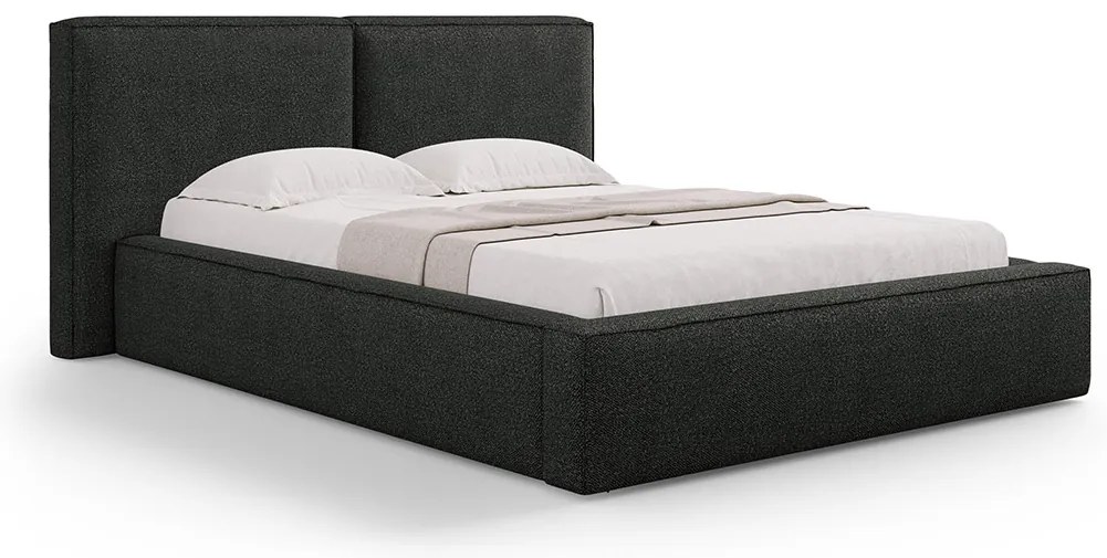 Micadoni Jodie dizajnová posteľ - Čierna, Bouclé, 180 cm