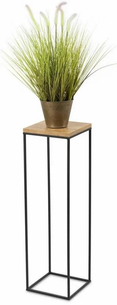 HowHomely Stojan na kvety BASICLOFT 80x24 čierna/hnedá HH-BL-01-80-MDF