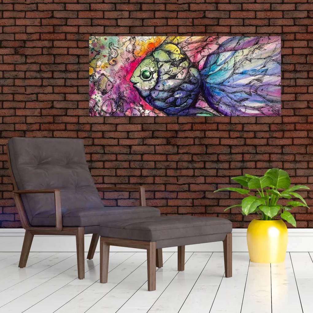 Obraz - Farebná rybička (120x50 cm)