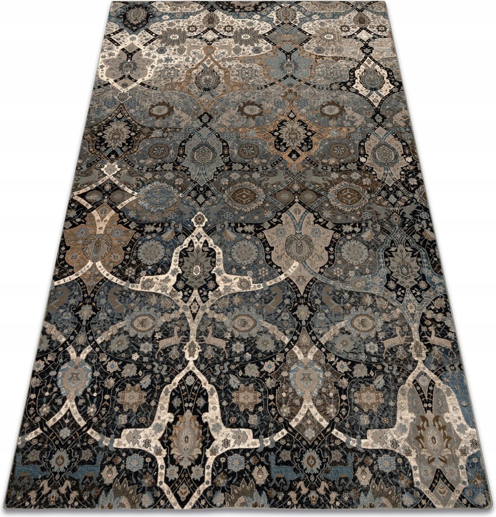 Koberec Do Obývačky Omega Vlna Kirman orientálna béžová/modrá 235x350 cm