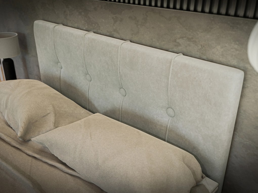 Manželská posteľ Boxspring 160 cm Ruffy (svetlosivá) (s matracom a úl. priestorom). Akcia -20%. Vlastná spoľahlivá doprava až k Vám domov. 1043447