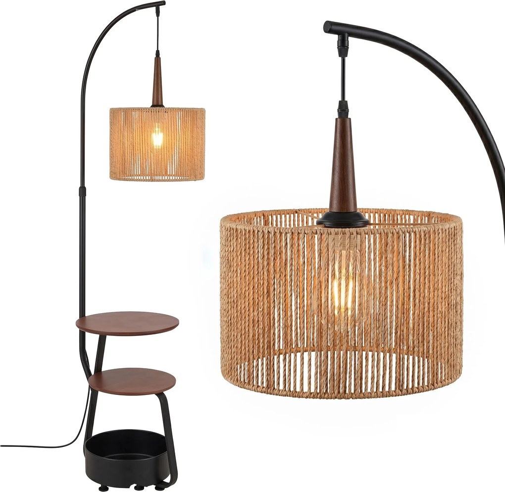 Toolight Toolight, stojaca lampa, G156-1F, prírodná hnedá-čierna, OSW-06413