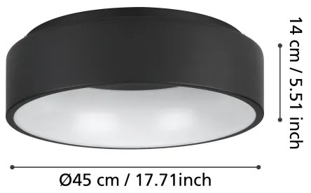 Eglo 390049 - LED Stmievateľné stropné svietidlo MARGHERA LED/25,5W/230V 3000K
