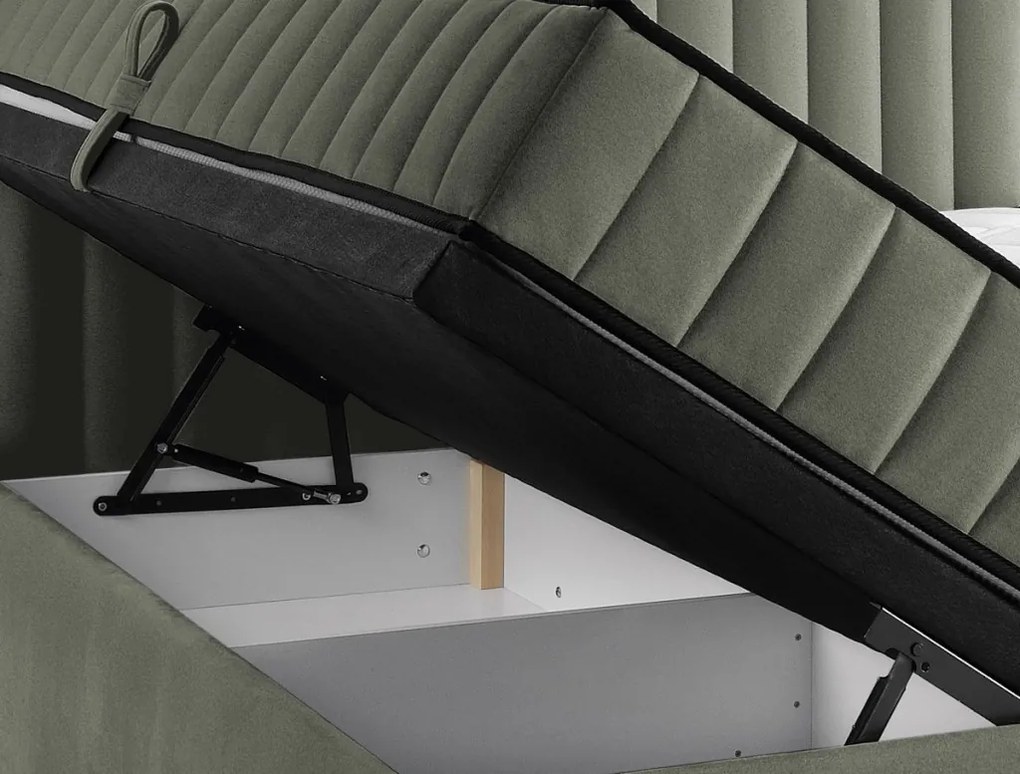 Posteľ Joy 180x200 cm, olivovo zelená látka