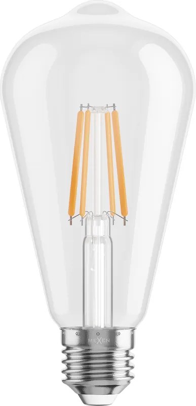 Mexen Vintis, LED filamentová žiarovka E27, ST64, 6 W, teplá biela 2200K, číra, L152-E27-0622-00