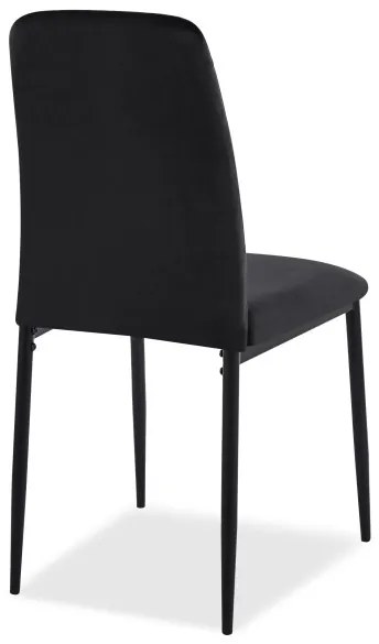 Jedálenská stolička MAVERIK zamatová, čierna