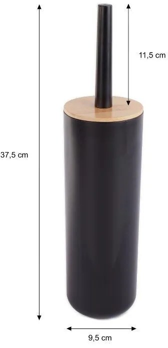Erga Madera, toaletná WC kefa na postavenie, čierna-hnedá, ERG-YKA-P.MADERA-BLK
