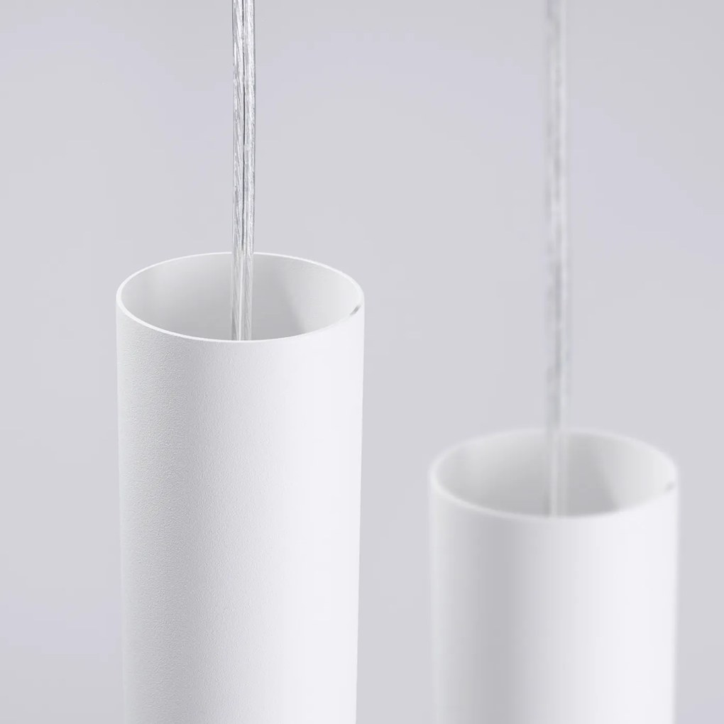 Závesné svietidlo Lami, 3x biele kovové tienidlo, o