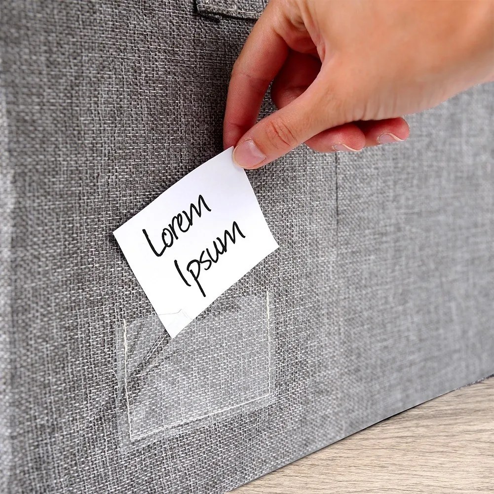 VILDE Látkový pevný box na uskladnenie textilu, sivý PILLOW 60 x 42 x 40 cm (100l)