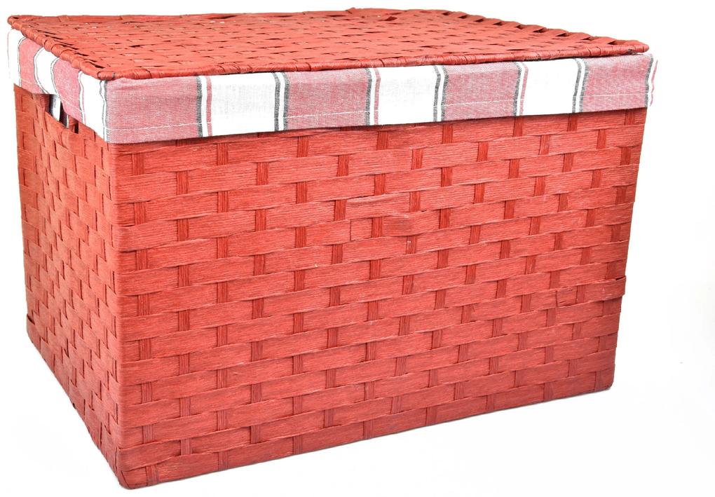 Úložný box s víkem červený Rozměry (cm): 43x32, v. 30