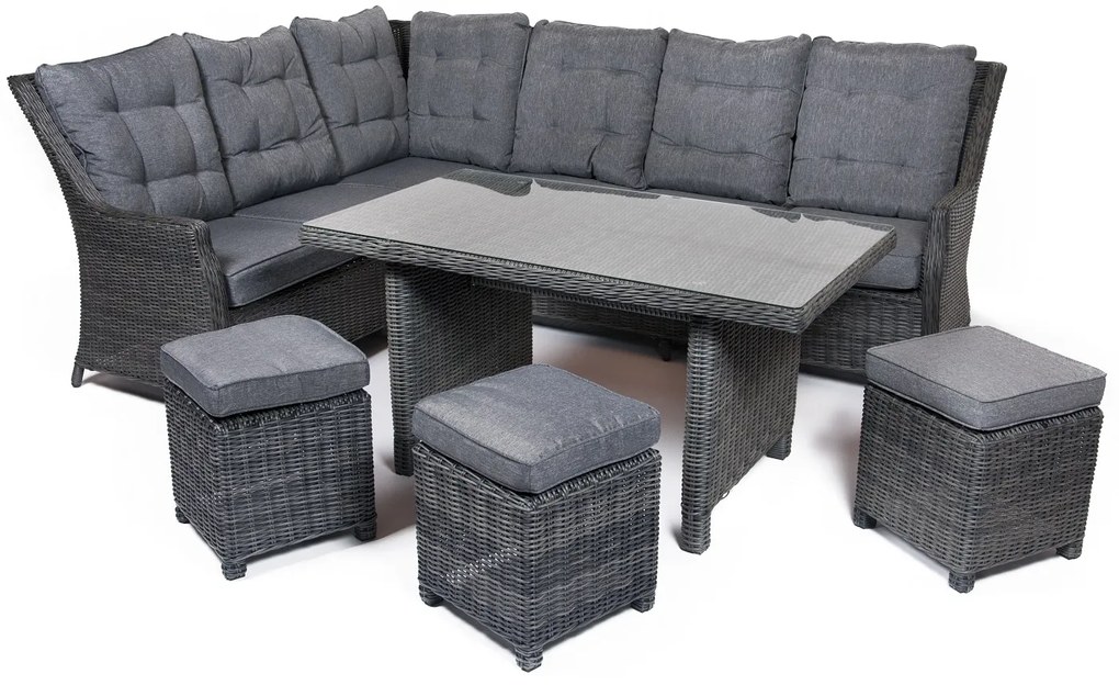 Záhradná rohová súprava BERKLEY tmavosivá verzia rohu: ľavý roh