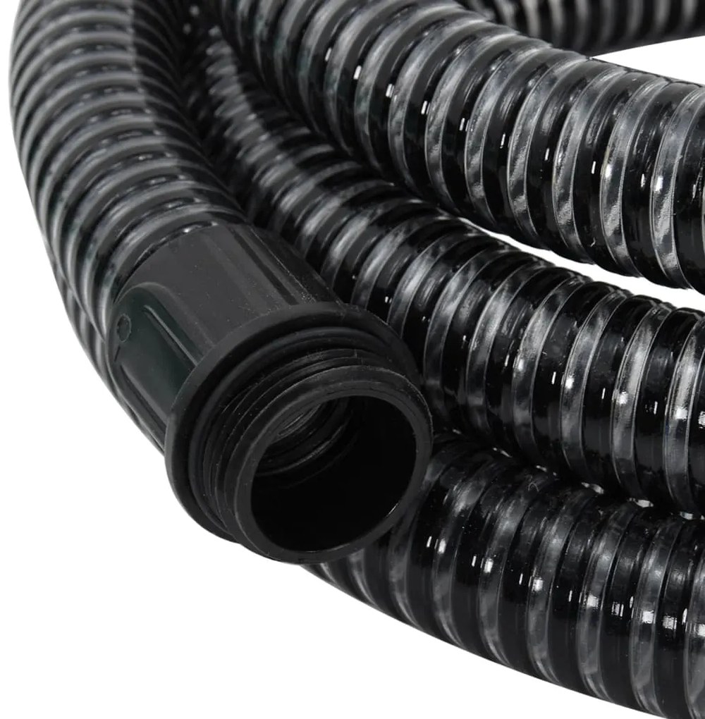 Odsávacia hadica s mosadznými spojkami, čierna 1,1" 15 m, PVC
