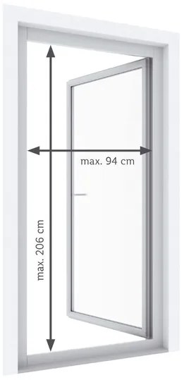 Livarno Home Hliníková sieťka proti hmyzu na dvere, 100 x 210 cm, s okopovou ochranou. (biela) (100345274)