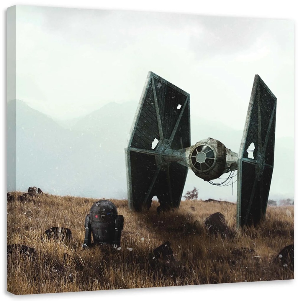 Gario Obraz na plátne Star Wars, droid a vesmírna loď - Zehem Chong Rozmery: 60 x 60 cm