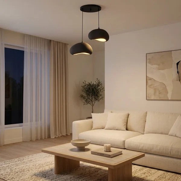 Brilagi - Závesné svietidlo na lanku WABI SABI 2xE27/40W/230V pr. 60 cm čierne
