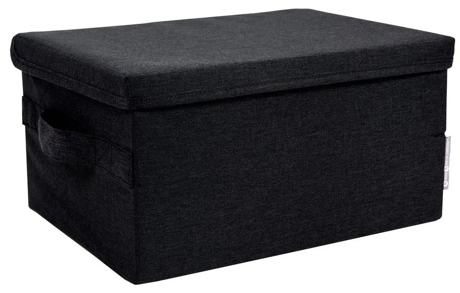 Čierny látkový úložný box s vekom 35x26x19 cm Soft Storage – Bigso