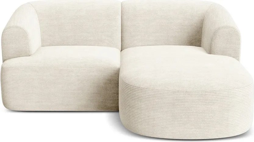 Béžová menčestrová rohová pohovka (pravý roh/s leňoškou) Campi – Cosmopolitan Design