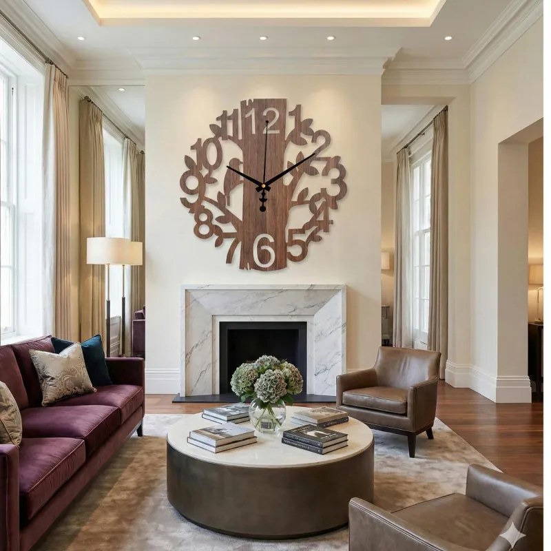 Drevené nástenné hodiny Vtáčik – moderný dizajn, tichý chod | SENTOP HDF0162