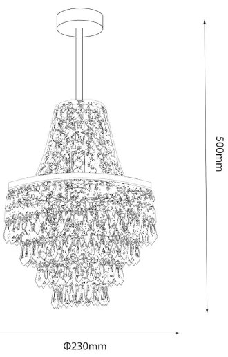 Stropné svietidlo na tyči GEMMA 1xE27/60W/230V, priemer 23 cm