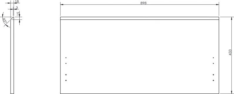 Mexen Orio, čelo pre korpus kúpeľňovej skrinky 90 x 43,5 cm, biela lesklá, 91A10-0900-470-1-00