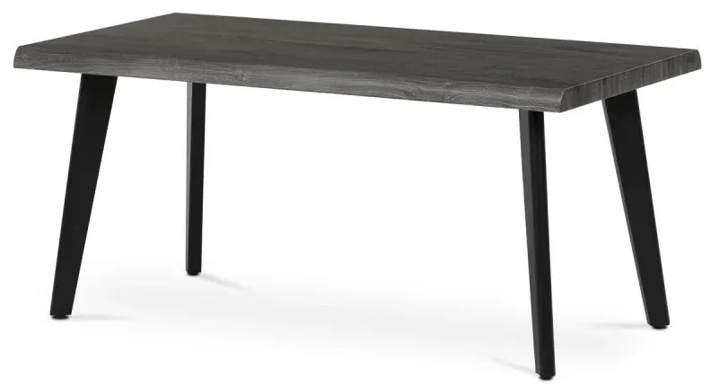 Stůl konferenční, 120x60x55 cm, MDF deska, dekor šedý dub, kov, černý lak