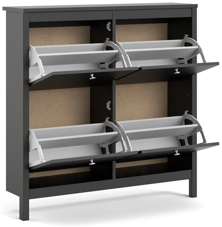 Čierna výklopná skrinka na topánky Madrid – Tvilum