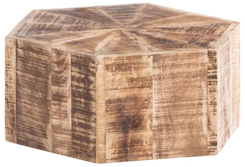 furniture-nabytek.cz - Sada 3 masivních konferenčních stolků Caribou Mango, lakovaná, přírodní, šestihranná