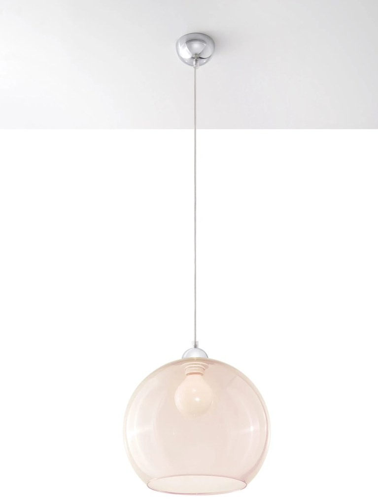 SOLLUX LIGHTING Závesné osvetlenie BALL, 1x E27, 60W, 30cm, guľaté, šampaň