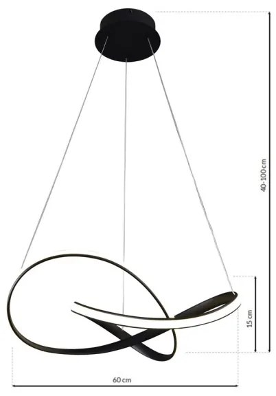 LED Luster na lanku CAPPIO LED/36W/230V čierna