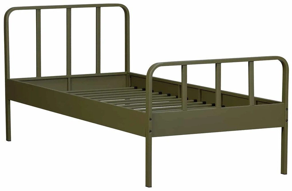 Oceľová posteľ mees 90 x 200 cm zelená MUZZA