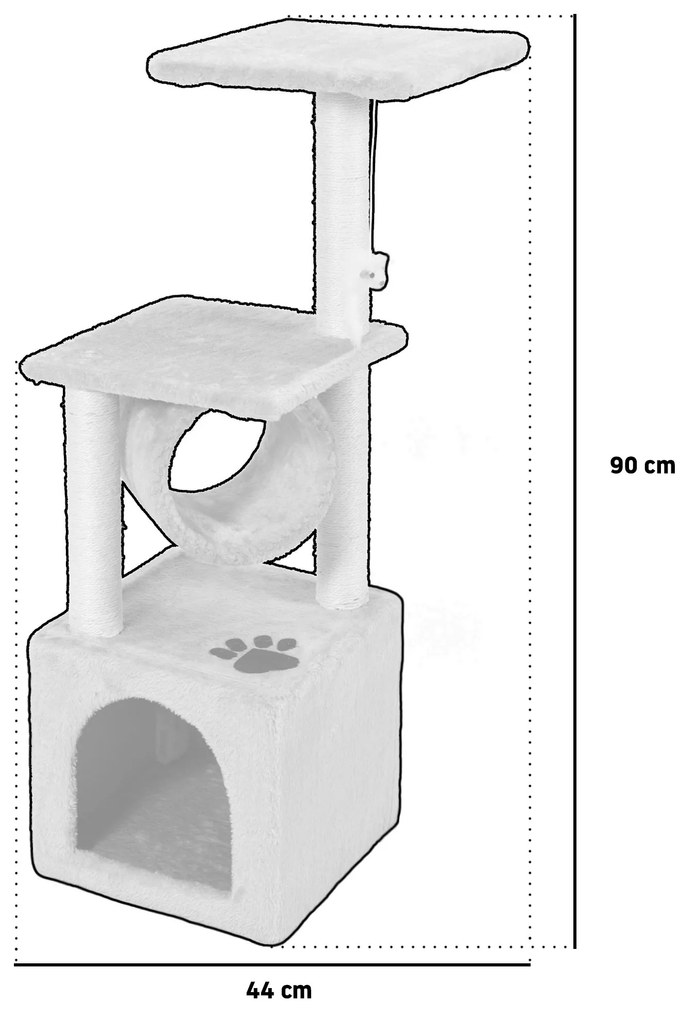Tutumi, vysoké škriabadlo a veža pre mačky 90cm 322137 XL, HOM-02830