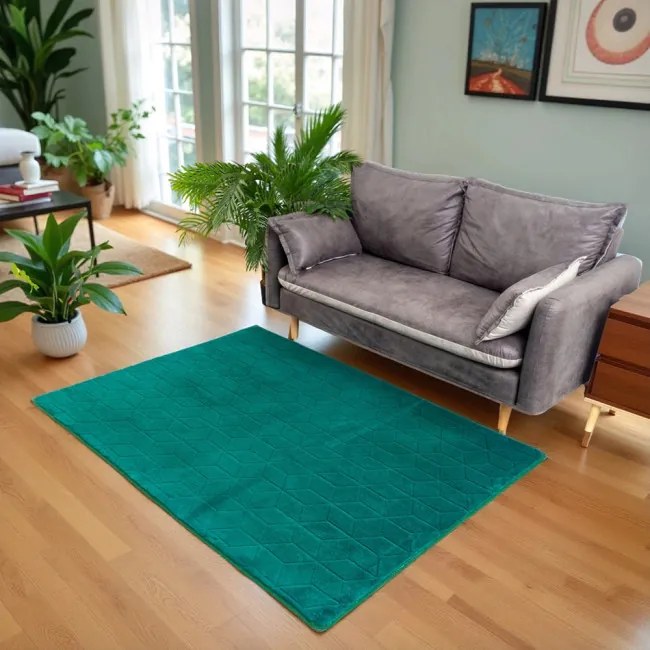 Koberec RABBIT 3D fľaškovo zelený