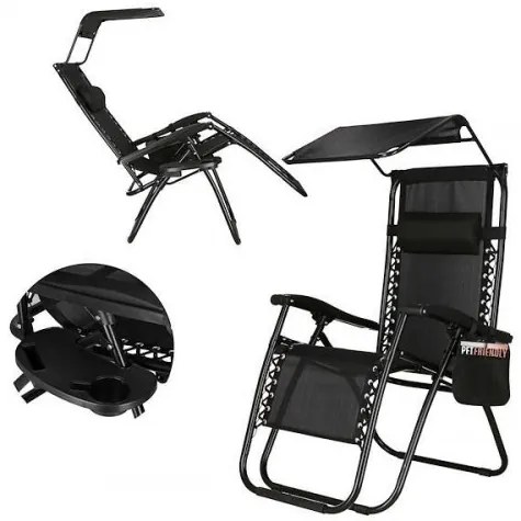 Záhradné lehátko so strieškou SPRINGOS GC0003